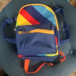 🌈 Cute Rainbow Striped Doggy Backpack. Best for Small Pups. 🎒